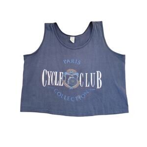 Vintage Crop blue Tank Paris Cycling Club - large